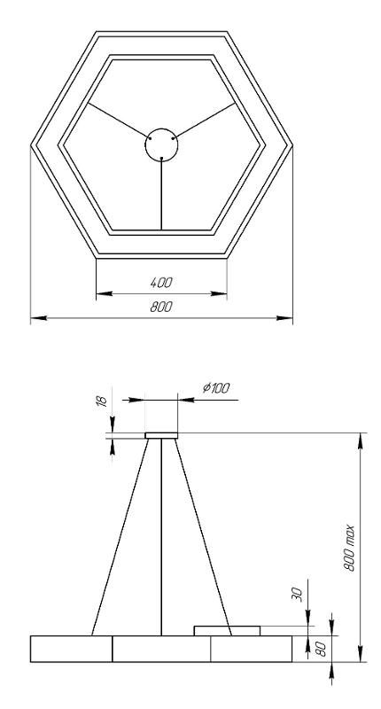 Светильник светодиодный Geometria Hexagon SPO-124-W-40K-051 51Вт 4000К 3900Лм IP40 800*800*80 белый подвесной | Б0050556 | ЭРА — миниатюра 5