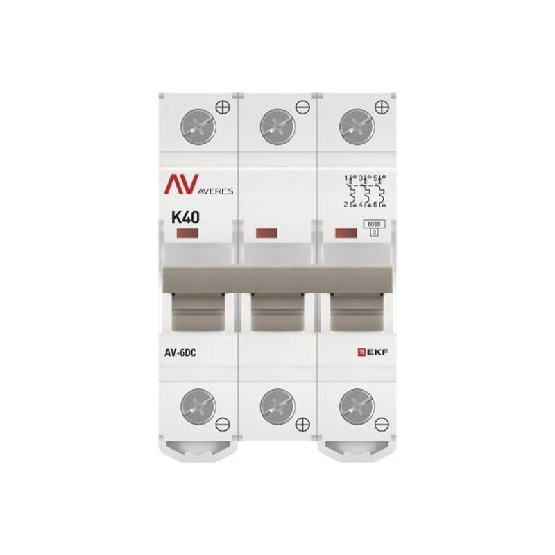 Выключатель автоматический AV-6 DC 3P 40A (K) 6kA AVERES | mcb6-DC-3-40K-av | EKF — миниатюра 4