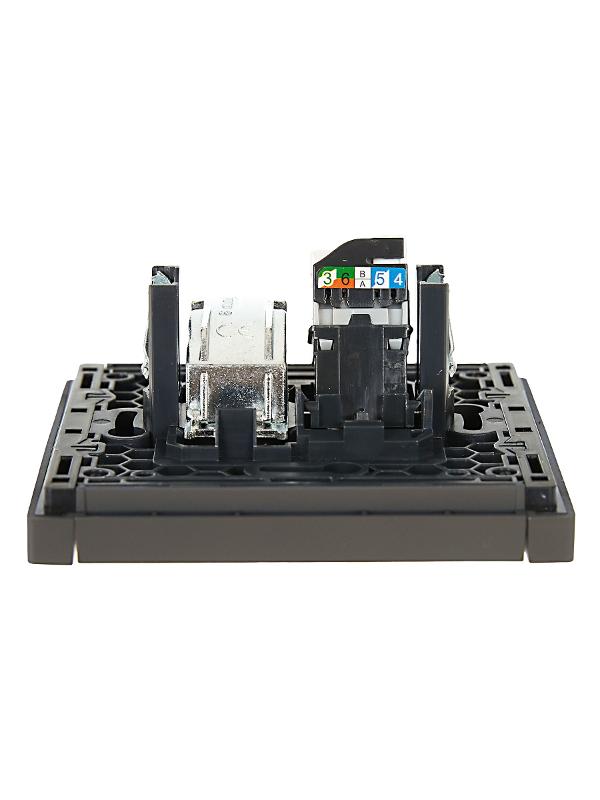 FORTE&PIANO Розетка двойная TV+RJ45 кат.5E FP336 серый | FP-AK20-1-K03 | IEK — миниатюра 5
