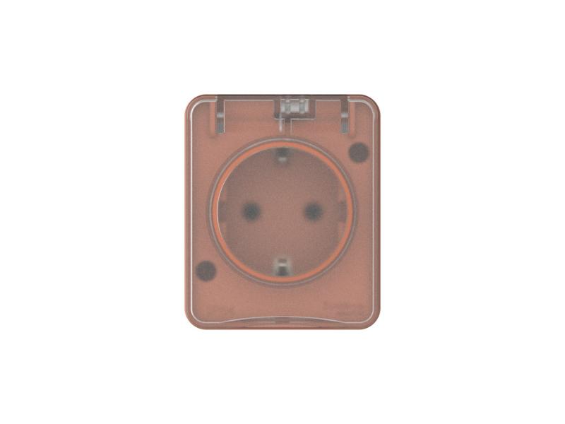 AtlasDesign Profi54 Терракотовый О/У Розетка с заземлением со шторками 16А 250В | ATN547045 | SE — миниатюра 2