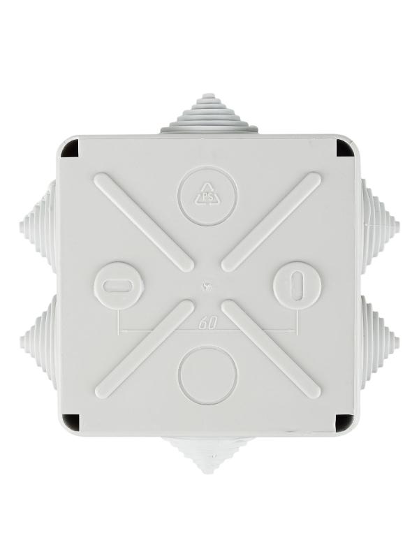 Коробка распределительная КМ41233 для о/п 100х100х50 мм IP44 (RAL7035, 6 гермовводов) | UKO11-100-100-050-K41-44 | IEK — миниатюра 4