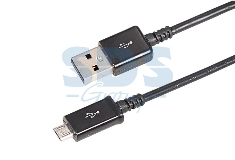 USB кабель microUSB длинный штекер 1 м черный | 18-4268-20 | REXANT — REXANT
