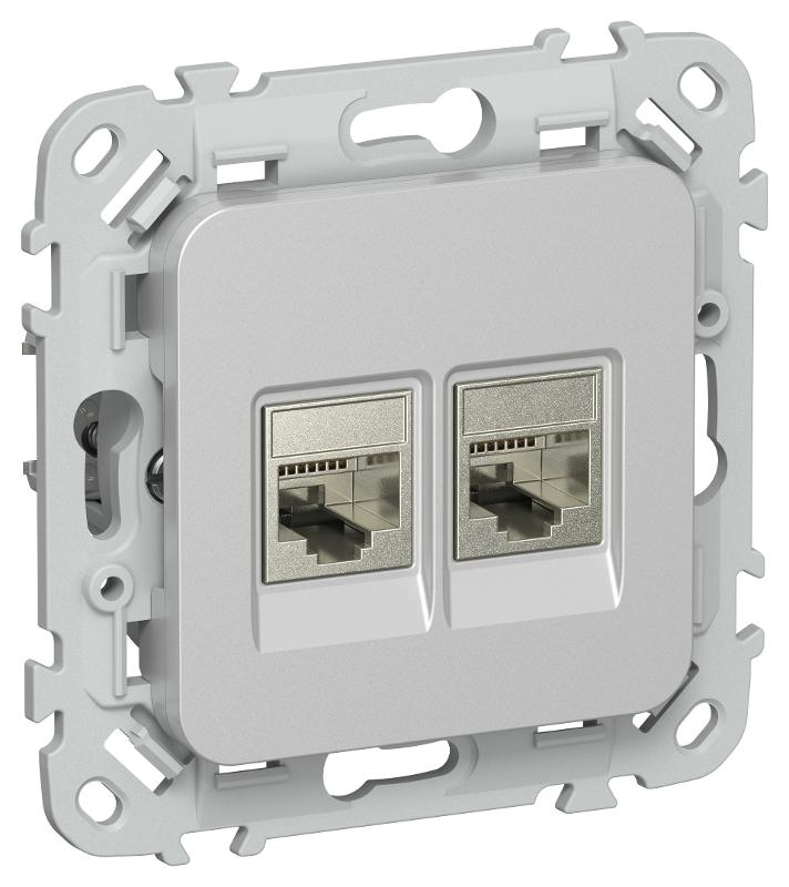 FLITE Розетка 2-ая компьютерная RJ45 кат.5Е STP РК5е-2-1-ФлА алюминий | FI-K21-1-K47 | IEK — IEK (ИЭК)