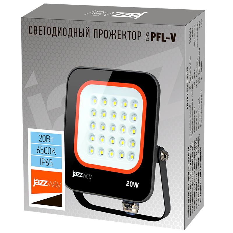 Прожектор светодиодный PFL- V 20w 6500K IP65 Jazzway | .5039698 | Jazzway — миниатюра 6