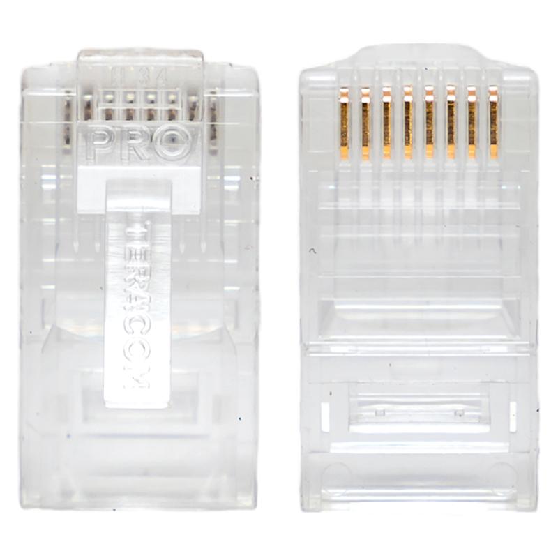 Коннектор RJ-45 TERACOM PRO неэкранированный 8P8C 30мкд Cat.5E универсальный (упак.10шт) | TRP-PLUG-5EUTP-10 | EKF — миниатюра 3