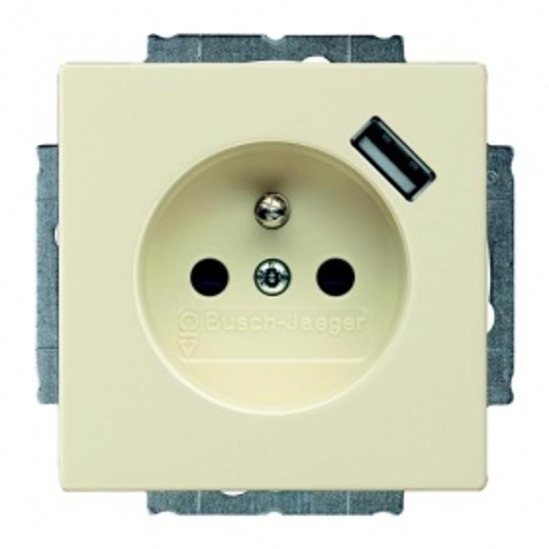 ABB Basic 55 Сл. кость Розетка Schuko 20 EUCBUSB-92-500, 16А, 700 мА | 2011-0-6192  | 2CKA002011A6192 | ABB — ABB