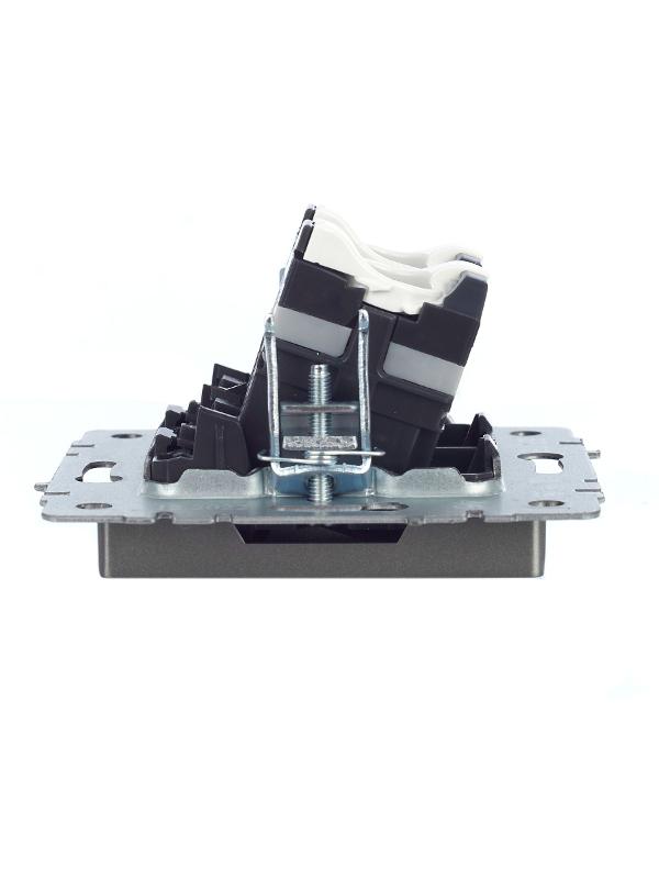 BRITE Розетка компьютерная 2-ая RJ45 кат.5E РК10-2-БрС сталь  | BR-K20-1-K46 | IEK — миниатюра 5