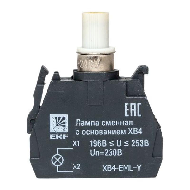 Лампа сменная c основанием XB4 желтая 230В EKF PROxima  |  XB4-EML-Y |  EKF  — миниатюра 28