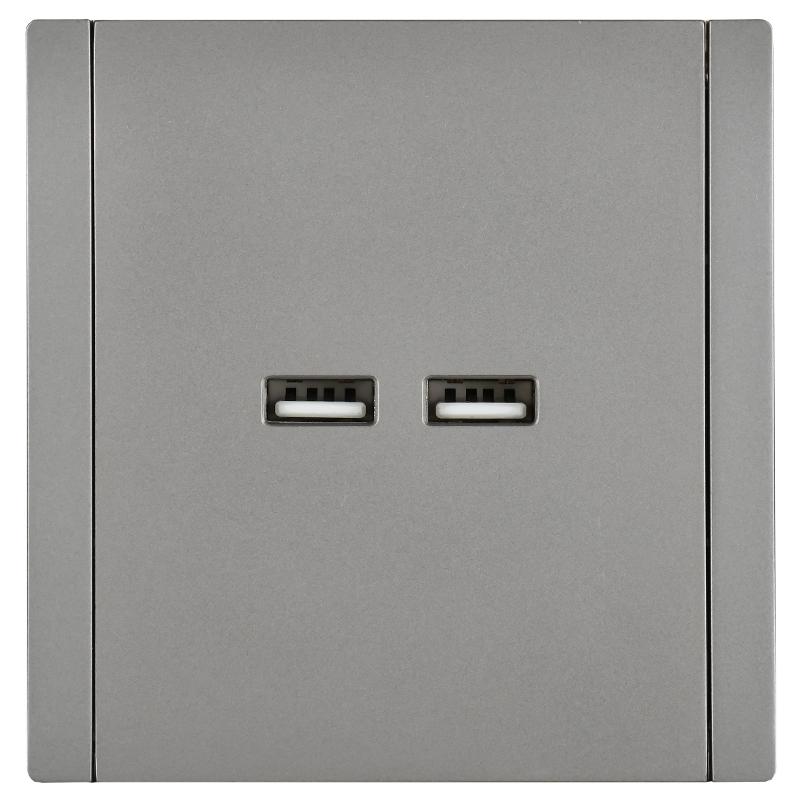 FORTE&PIANO Розетка USB A+A 3,1А FP549 сталь | FP-U21-D31-K46 | IEK — миниатюра 2