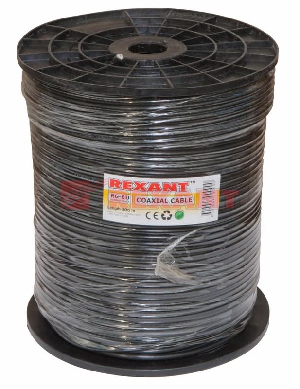 Кабель RG-6U, (64%), 75 Ом, 305м., OUTDOOR | 01-2204 | REXANT — миниатюра 2