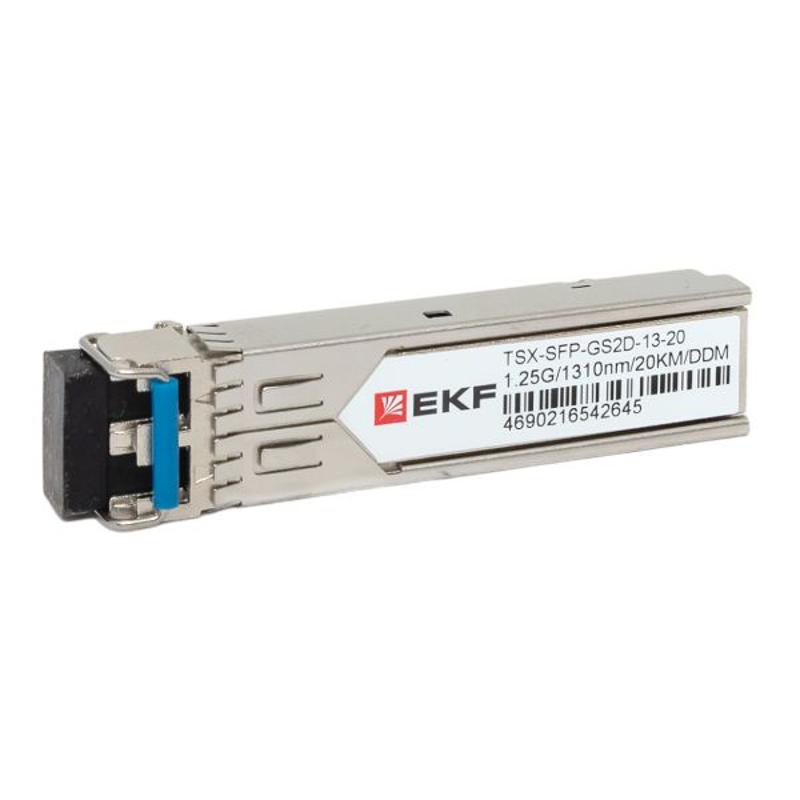 SFP модуль 1,25Гбит двойное одномодовое оптоволокно 1310нм дальность 20км TSX |TSX-SFP-GS2D-13-20|EKF — EKF