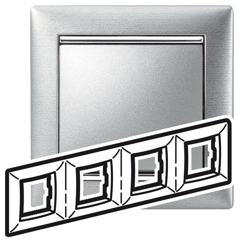 Valena Алюминий матовый Рамка 4-ая гориз | 770334 | Legrand — Legrand