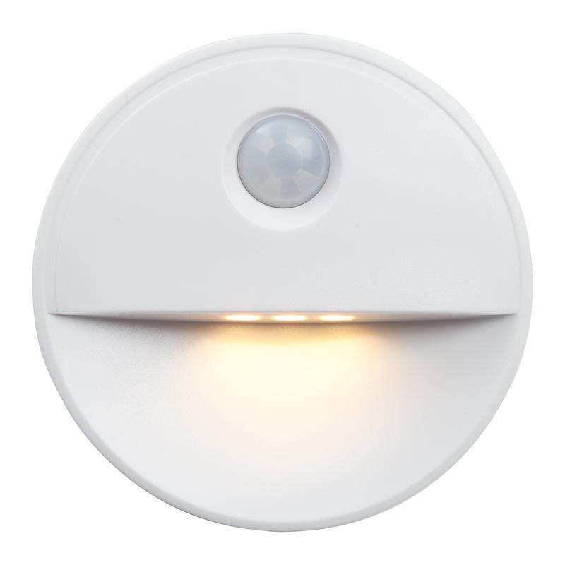 Светильник-подсветка с датчиком движения 2LED 0,5W (3хААА в комплект не входят) 3м , IP20, 72*72*25mm, круг, белый, FN1221 | 41882 | FERON — Feron