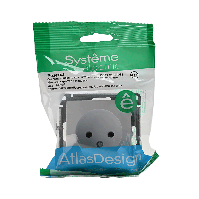AtlasDesign Белый Розетка без заземления, 16А, механизм | ATN000141 | SE — миниатюра 6
