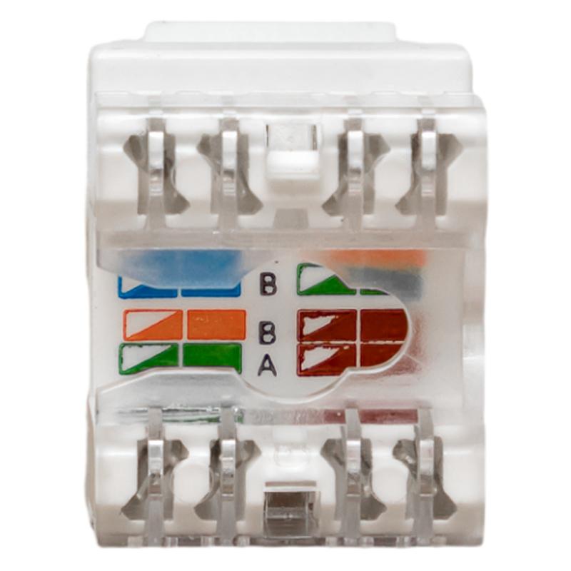Модуль Keystone TERACOM PRO Cat.5E RJ-45 неэкранированный 110 IDC 180 градусов белый | TRP-KSTN-180D-5EUTP-WH | EKF — миниатюра 7