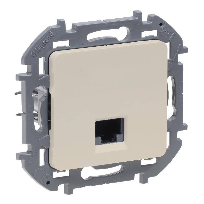Розетка компьютерная RJ45 категория 6 UTP - Legrand Inspiria - слоновая кость — миниатюра 2