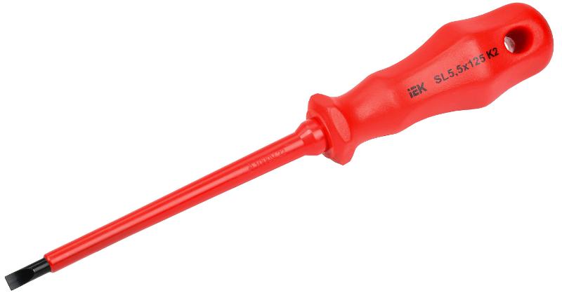 Отвертка диэлектрическая SL5,5х125 K2 ARMA2L 3 | A2L3-SC30-K2-SL-55-125 | IEK — миниатюра 1