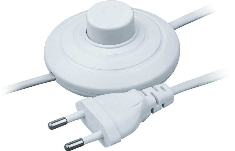 Шнур NPS-FS01-170-2x0.5-WH 1.7м с выкл. белый | 61600 | Navigator — Navigator