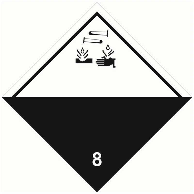 Знак для маркировки опасных грузов "Кл.8" 250х250 мм, пленка самоклеящаяся ГОСТ 19433-88 | an-7-08 | EKF — фото 1 | Sento