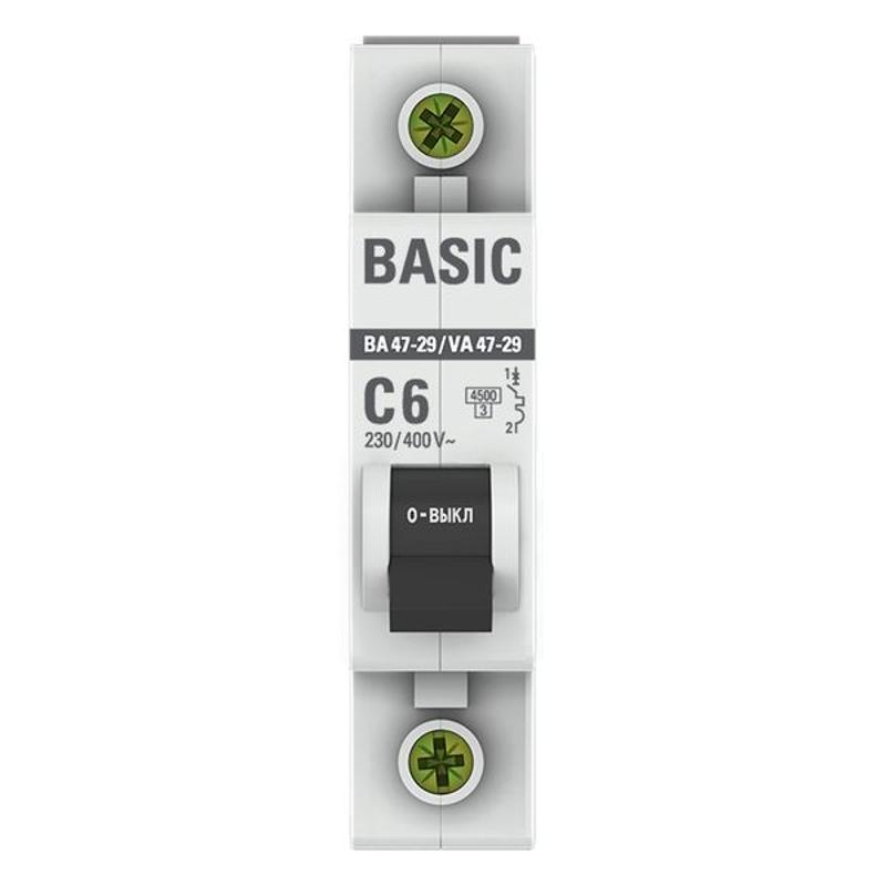 Выключатель автоматический однополюсный ВА 47-29 6А C 4,5кА Basic | mcb4729-1-06C | EKF — миниатюра 5