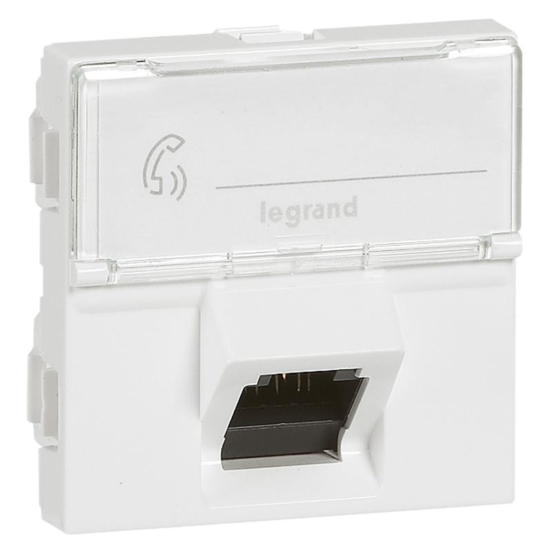 Mosaic RJ45 UTP 6a 2м угол 45° Белая | 076509 | Legrand — Legrand