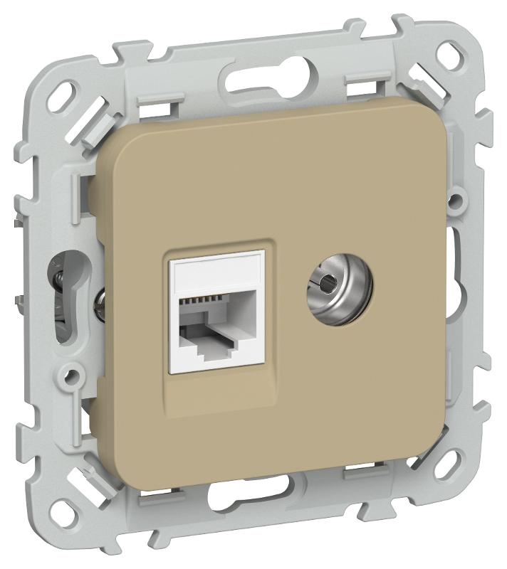 FLITE Розетка 2-ая RJ45/TV кат.5Е UTP РКТВ5е-2-0-ФлХ хаки | FI-AK22-1-K59 | IEK — IEK (ИЭК)
