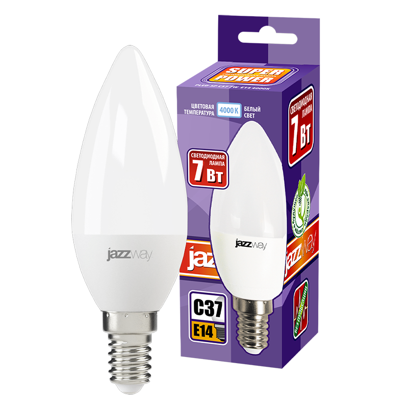 Лампа светодиодная PLED- SP C37 7w E14 4000K 230/50 | .5018884 | Jazzway — миниатюра 3