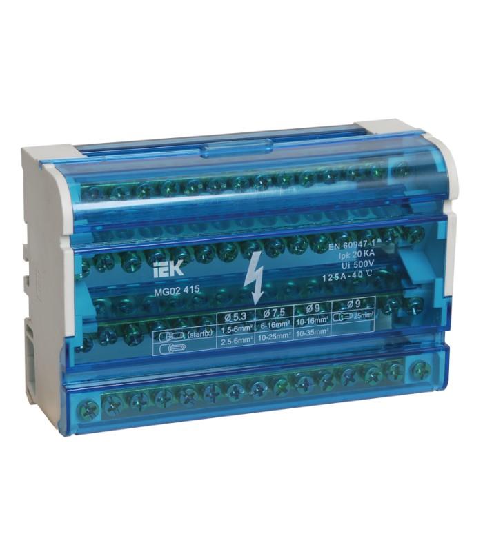 Шины на DIN-рейку в корпусе (кросс-модуль) 3L+PEN 4х15  | YND10-4-15-125 | IEK — миниатюра 2