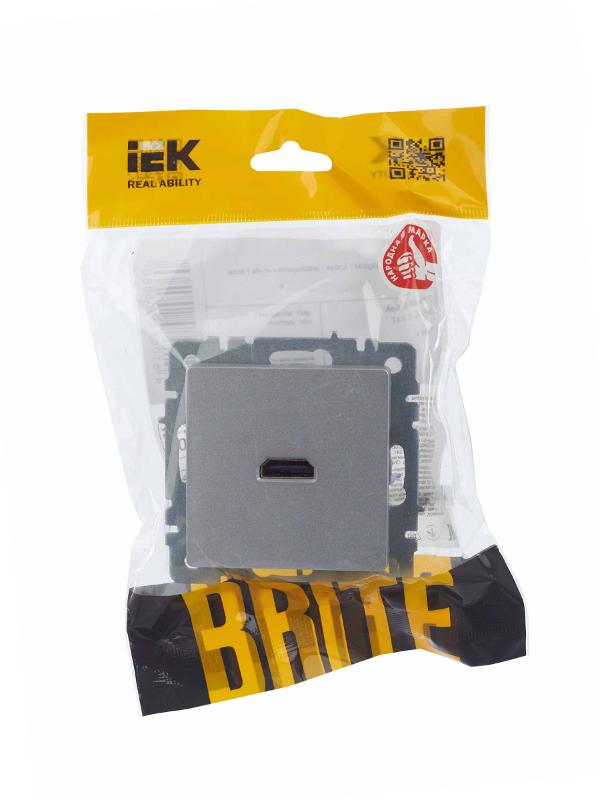 BRITE Розетка HDMI РHDMI-0-БрА алюминий  | BR-H10-K47 | IEK — миниатюра 7