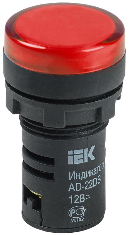 Лампа AD22DS(LED)матрица d22мм красный 12В AC/DC   | BLS10-ADDS-012-K04 | IEK — IEK (ИЭК)