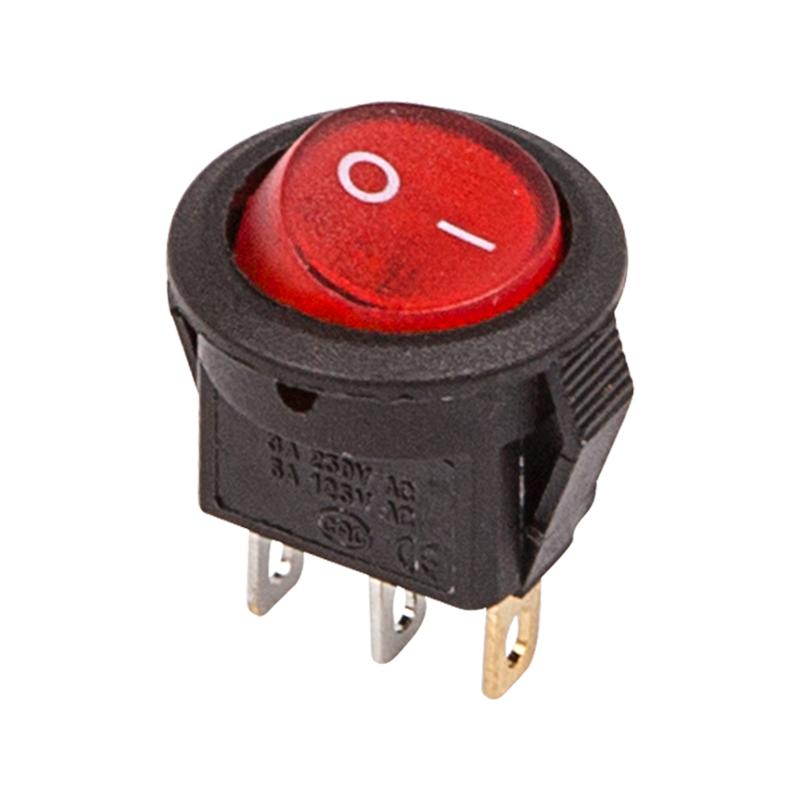 Выключатель клавишный круглый 250V 3А (3с) ON-OFF красный с подсветкой Micro (RWB-106, SC-214) Индивидуальная упаковка 1 шт | 36-2530-1 | REXANT — фото 1 | Sento