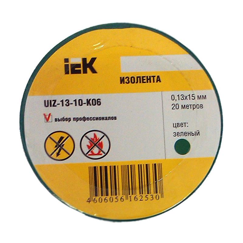 Изолента 0,13х15 мм зеленая 20 метров  | UIZ-13-10-K06 | IEK — миниатюра 2