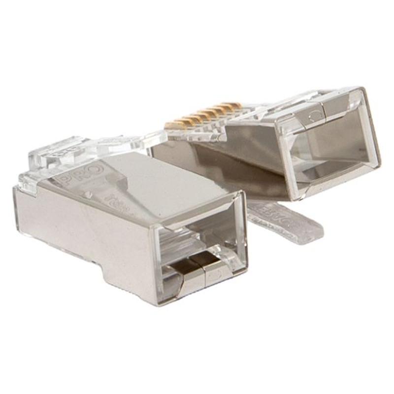 Коннектор RJ-45 TERACOM PRO экранированный 8P8C 30мкд Cat.6 (упак.20шт) | TRP-PLUG-6FTP-20 | EKF — миниатюра 6