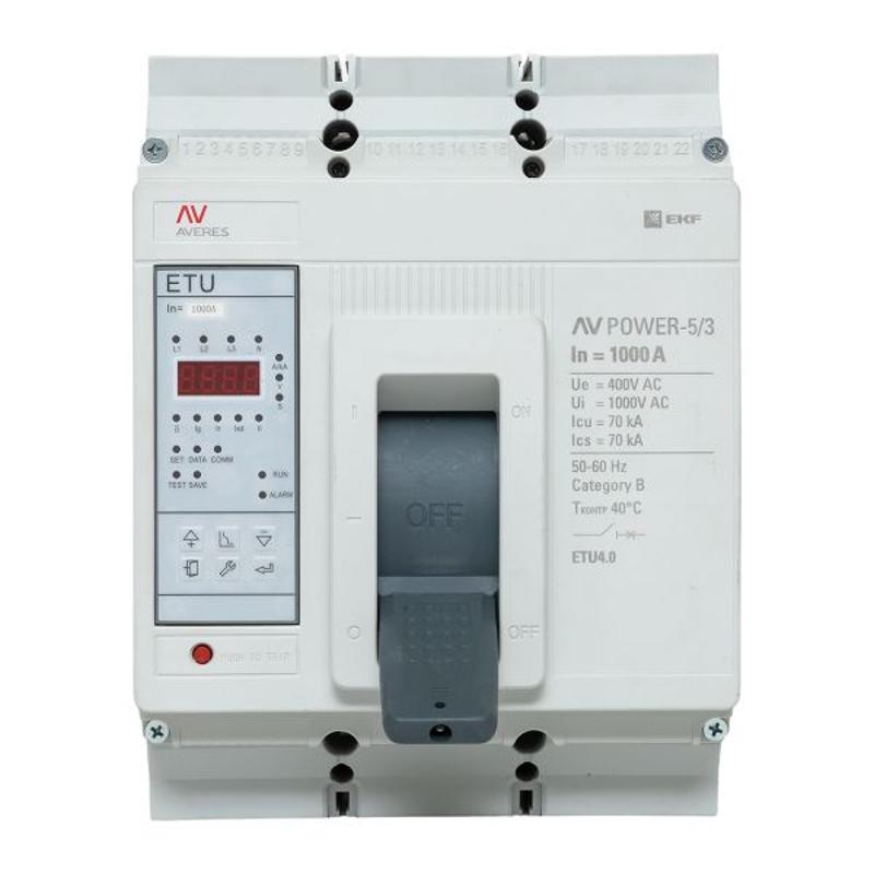 Выключатель автоматический AV POWER-5/3 1000А 70kA ETU4.0 AVERES | mccb-53-1000M-4.0-av | EKF — миниатюра 40