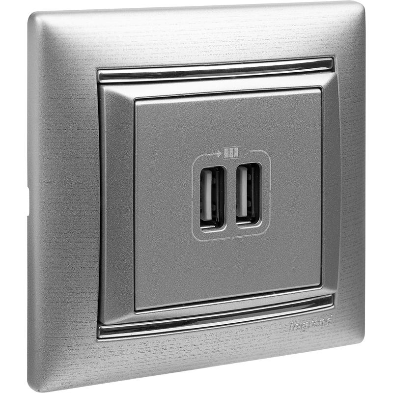 Valena Алюминий Розетка 2-ая USB — миниатюра 12