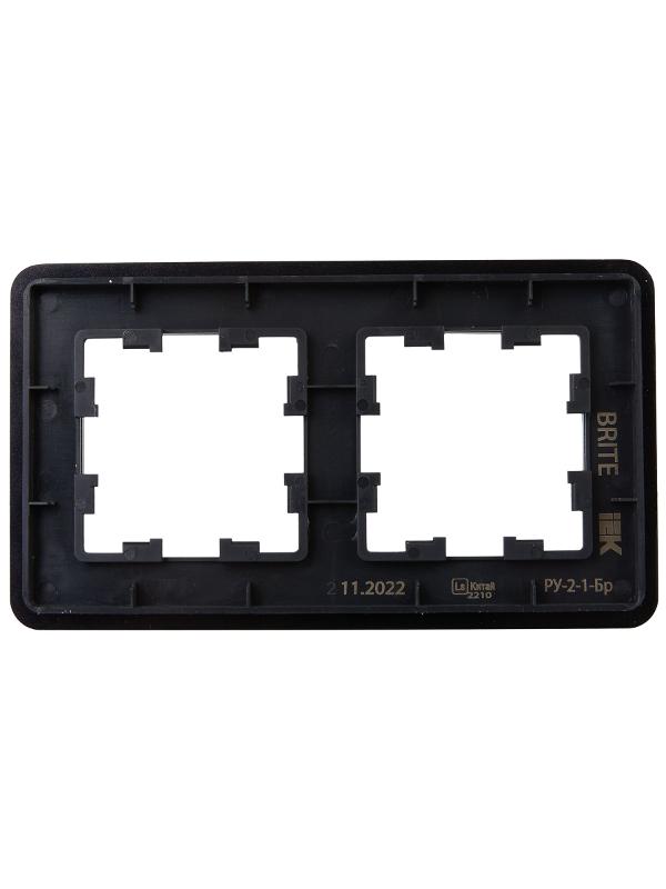 BRITE Рамка 2-ая РУ-2-1-Бр металл черный RE | BR-M22-M-01-K02 | IEK — миниатюра 3