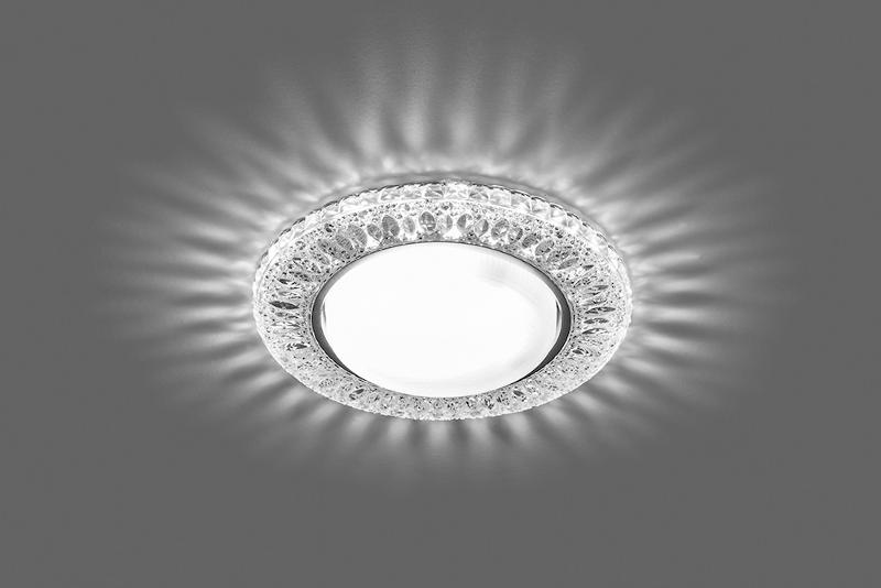 Светильник потолочный встраиваемый под лампу GX53 CD4022 20LED*2835 SMD 4000K, 15W GX53, без лампы, прозрачный, хром | 29475 | FERON — миниатюра 2