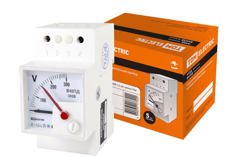 Вольтметр В45ПД 300В-1,5 (din-рейка)  | SQ1102-0307 | TDM — TDM ELECTRIC