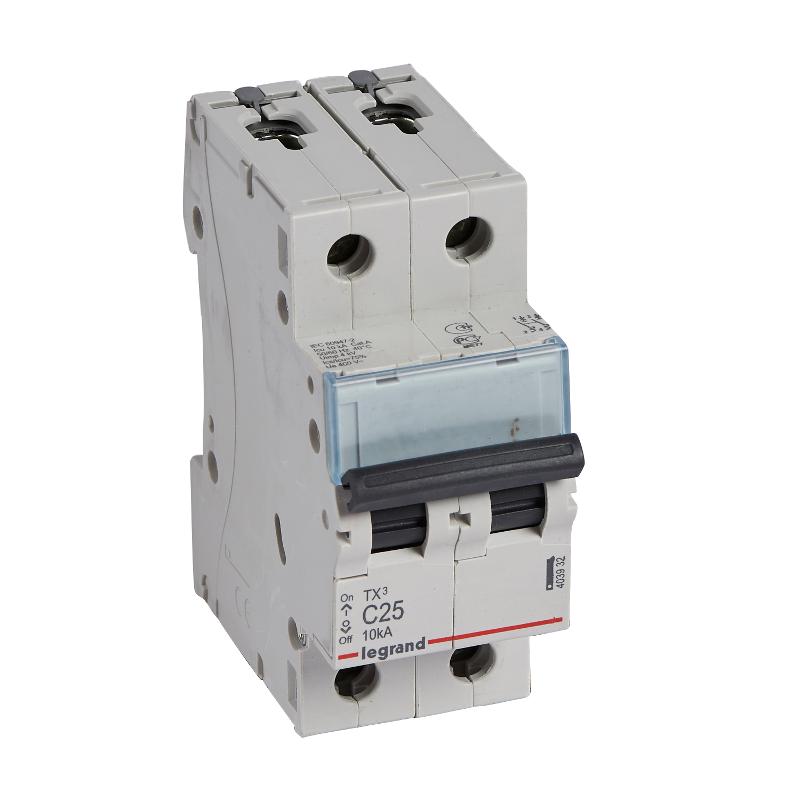 Выключатель автоматический двухполюсный TX3 6000 25А C 10кА | 403932 | Legrand — Legrand