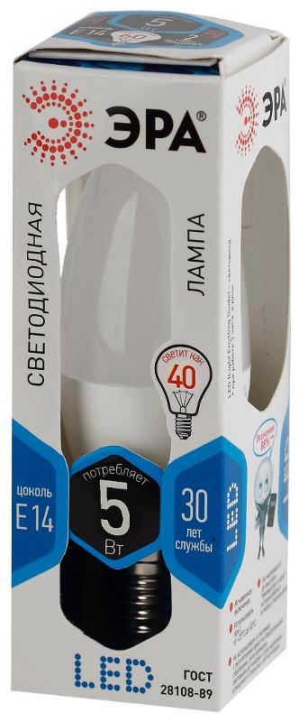 Лампа светодиодная LED 5Вт E14 220В 4000К smd B35 свеча | Б0018872 | ЭРА — миниатюра 2