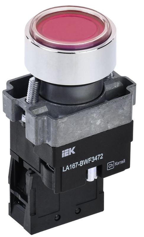 Кнопка LA167-BWF3472 d=22мм RC 1р с подсвет красная | BBT20-BWF3472-2-12-67-K04 | IEK — IEK (ИЭК)