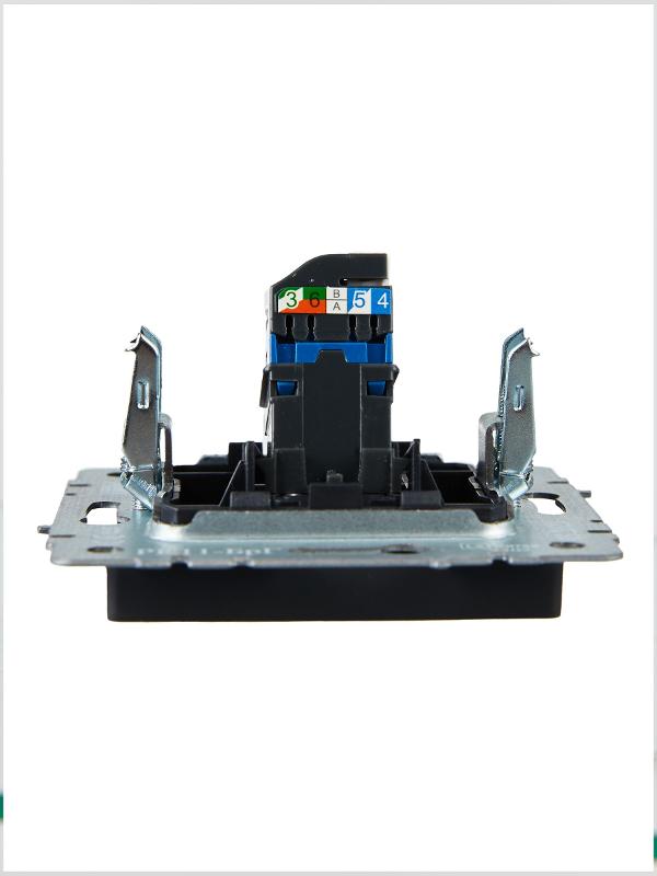 BRITE Розетка компьютерная RJ45 кат.6 РК11-БрЧ черный | BR-K10-2-K02 | IEK — миниатюра 5