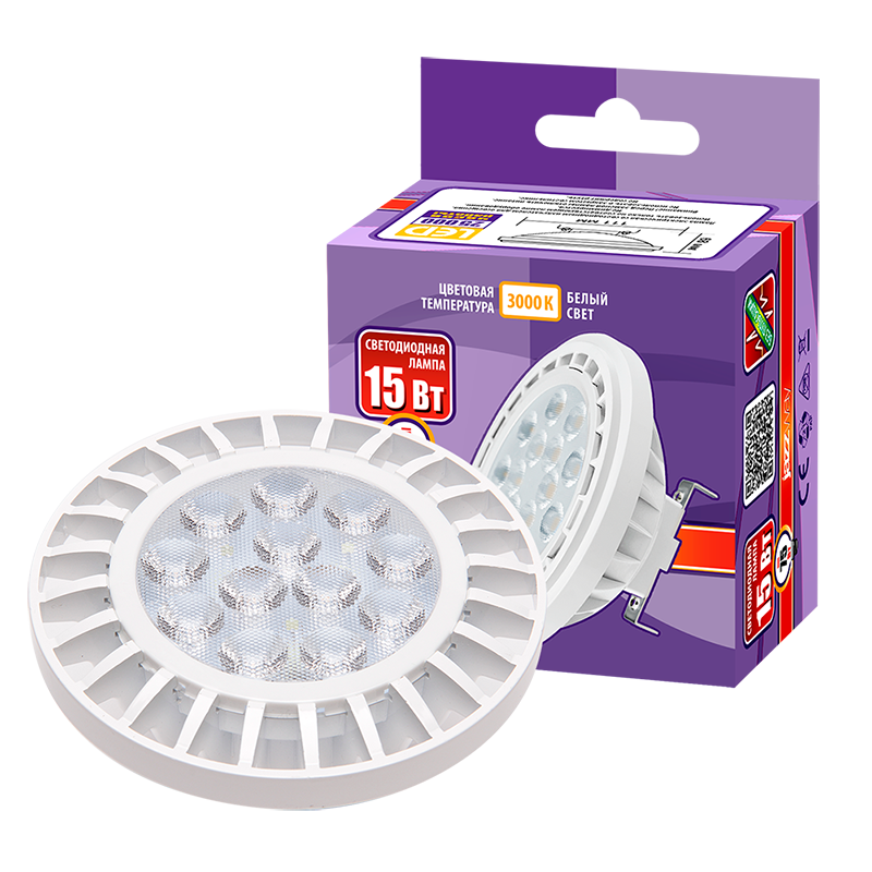Лампа светодиодная PLED-AR111 15w 3000K 1200Lm G53 185-265V | .5017931 | Jazzway — миниатюра 3