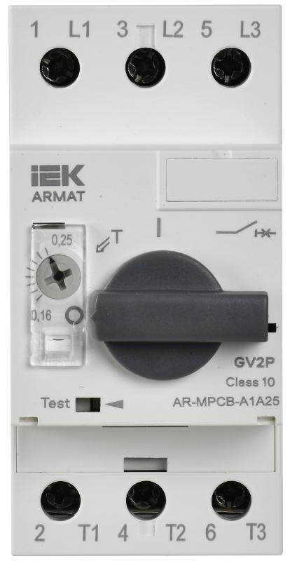 ARMAT Автоматический выключатель защиты двигателя A1 GV2P 0,16-0,25А | AR-MPCB-A1A25 | IEK — миниатюра 2