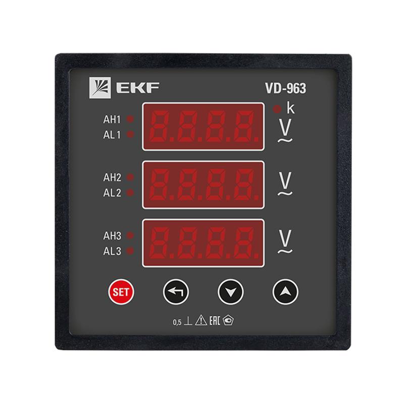 Вольтметр VM-D963 цифровой на панель 96х96 трехфазный EKF PROxima | vd-963 | EKF — миниатюра 2