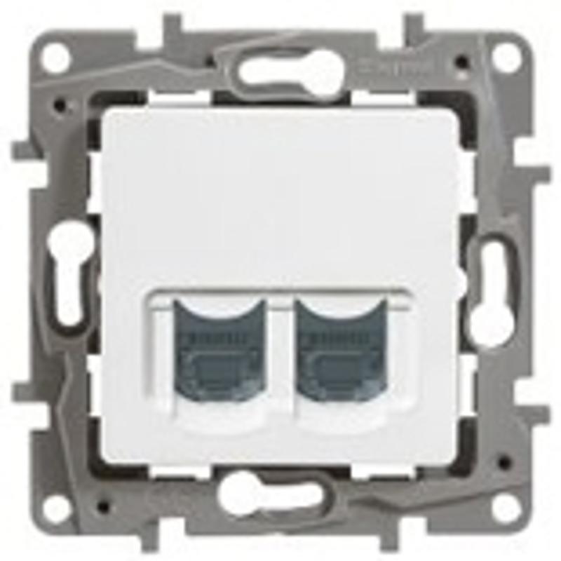 Etika Белый Розетка компьютерная 2-ая RJ45, категория 5е UTP — миниатюра 2