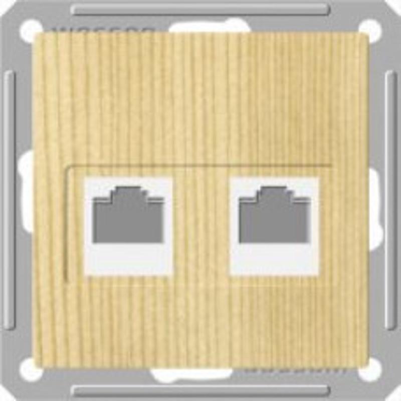 W59 Сосна Розетка 2-ая ТЛФ + компьютерная 5е (RJ11+RJ45) | RSI-251TK5E-7-86 | SE — миниатюра 3