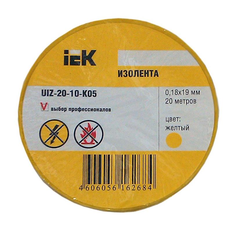 Изолента 0,18х19 мм желтая 20 метров  | UIZ-20-10-K05 | IEK — миниатюра 2