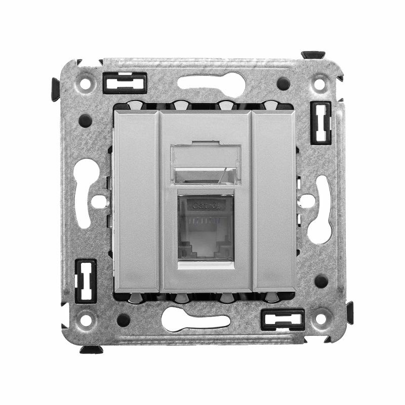Компьютерная розетка RJ-45 в стену, кат.6А одинарная, "Avanti", "Закаленная сталь" | 4404373 | DKC — DKC (ДКС)