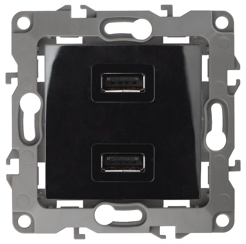 Устройство зарядное USB 12-4110-06  , 5В-2100мА,  чёрный  |Б0027496 | ЭРА — миниатюра 1
